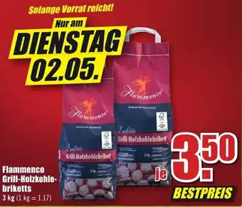 B1 Discount Baumarkt Flammenco Grill-Holzkohlebriketts 3 kg Angebot