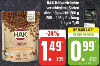 Edeka HAK Hülsenfrüchte 205 - 225 g Packung Angebot