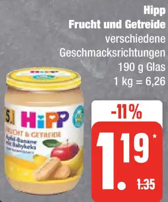 Edeka Hipp Frucht und Getreide 190 g Glas Angebot