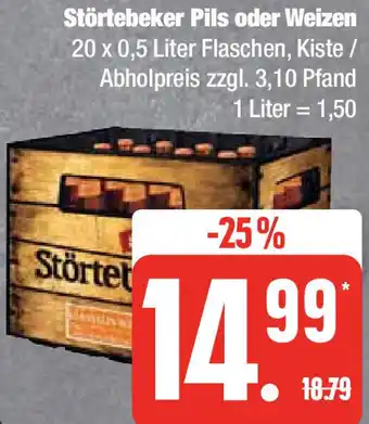 Edeka Störtebeker Pils oder Weizen 20 x 0,5 Liter Flaschen Angebot