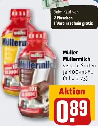 REWE Müller Müllermilch 400-ml-Fl. Angebot