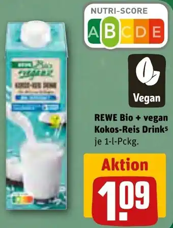 REWE REWE Bio + vegan Kokos-Reis Drink 1 L Angebot