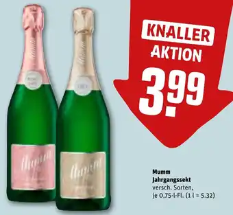 REWE Mumm Jahrgangssekt 0,75 L-Fl. Angebot