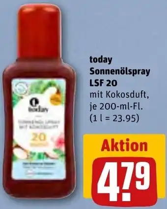 REWE today Sonnenölspray LSF 20, 200 ml Fl. Angebot