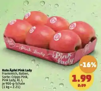 PENNY Rote Äpfel Pink Lady 900-g-Schale Angebot