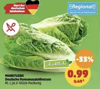 PENNY MARKTLIEBE Deutsche Romanasalatherzen 2-Stück-Packung Angebot