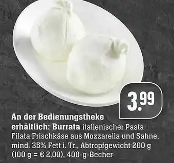 Scheck-in-Center An Der Bedienungstheke Erhältlich : Burrata Angebot