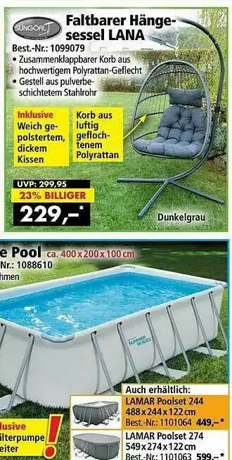 Norma24 Sungoal Faltbarer Hänge-sessel Lana Angebot