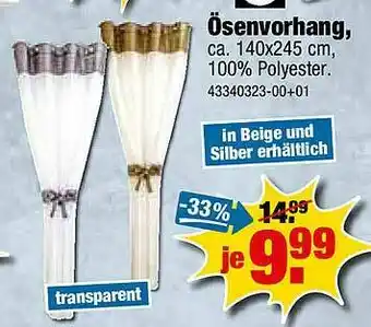 SB Lagerkauf ösenvorhang Angebot