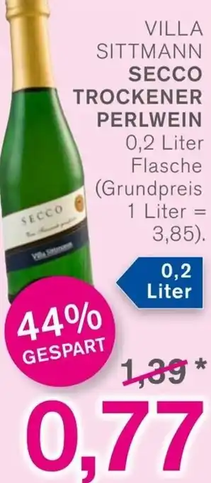 KODi VILLA SITTMANN SECCO TROCKENER PERLWEIN 0,2 Liter Angebot