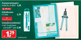 Pfennigpfeiffer Transparentpapier, Zirkelkasten oder Schnellverstellzirkel Angebot