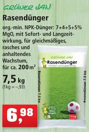 Thomas Philipps GRÜNER JAN Rasendünger 7,5 kg Angebot