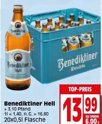 Elli Markt Benediktiner Hell 20x0,5L Flasche Angebot