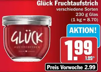 Hit Glück Fruchtaufstrich 230 g Glas Angebot