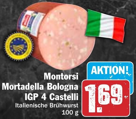 Montorsi Mortadella Bologna IGP 4 Castelli 100 g Angebot bei Hit