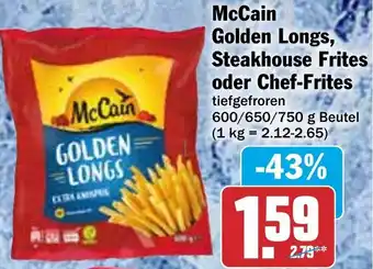 Hit McCain Golden Longs, Steakhouse Frites oder Chef-Frites 600/650/750 g Beutel Angebot