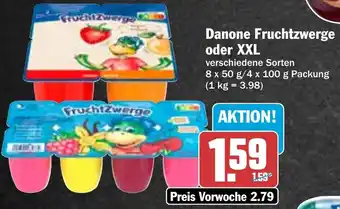 Hit Danone Fruchtzwerge oder XXL 8 x 50 g/4 x 100 g Packung Angebot