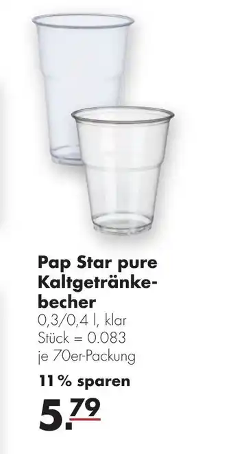 Handelshof Pap Star Pure Kaltgetränkebecher Angebot