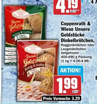 AEZ Coppenrath & Wiese Unsere Goldstücke Dinkelbrötchen 400-490g Angebot