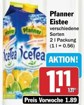 Hit Pfanner Eistee 2 L Packung Angebot