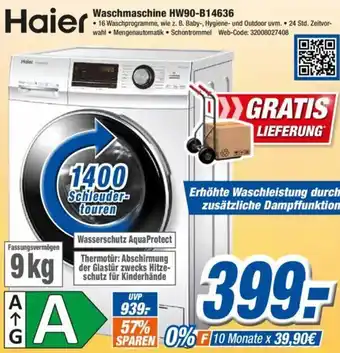 Expert Haier Waschmaschine HW90-B14636 Angebot