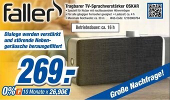 Expert faller Tragbarer TV-Sprachverstärker OSKAR Angebot