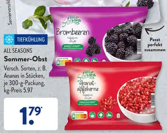 Aldi Süd ALL SEASONS Sommer-Obst 300 g Packung Angebot