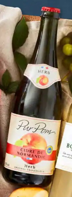 Aldi Süd PUR POM Apfel-Cidre aus der Normandie 0,75 L Flasche Angebot