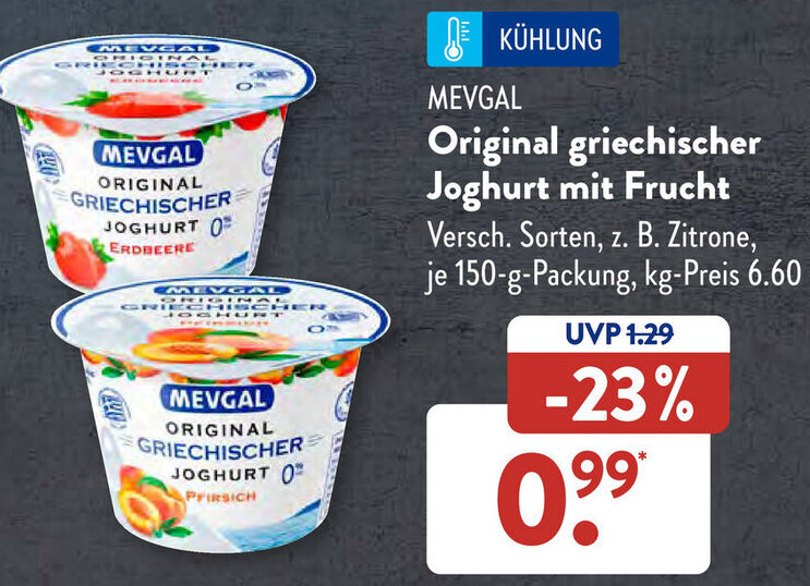 MEVGAL Original griechischer Joghurt mit Frucht 150gPackung Angebot