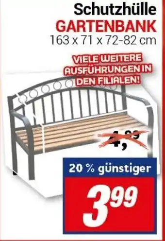 CENTERSHOP Schutzhülle GARTENBANK 163 x 71 x 72-82 cm Angebot