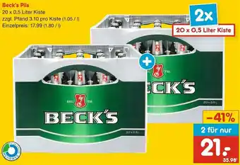 Netto Marken-Discount Beck's Pils 20 x 0,5 Liter Kiste Angebot