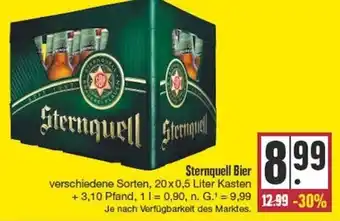 Edeka Sternquell Bier 20x0,5 Liter Kasten Angebot