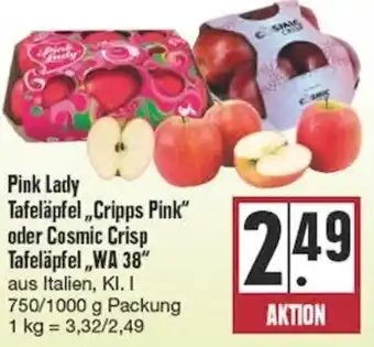 Edeka Pink Lady Tafeläpfel,,Cripps Pink" oder Cosmic Crisp Tafeläpfel,,WA 38"  750/1000 g Packung Angebot