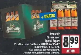 Edeka Braustolz Pilsner oder Spezial Export 20x0,5 Liter Kasten Angebot