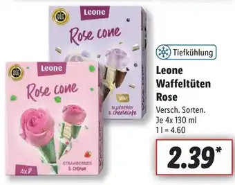 Lidl Leone Waffeltüten Rose 4x130 ml Angebot