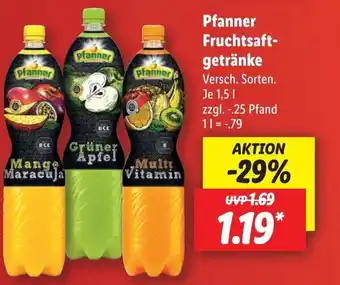 Lidl Pfanner Fruchtsaft- getränke 1,5l Angebot