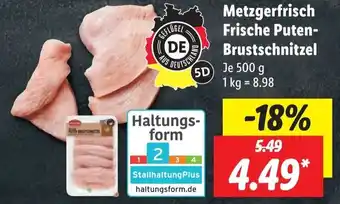 Lidl Metzgerfrisch Frische Puten-Brustschnitzel 500g Angebot