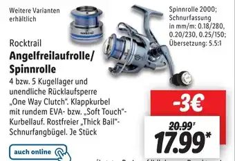 Lidl Rocktrail Angelfreilaufrolle/ Spinnrolle Angebot