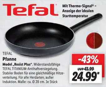 Lidl TEFAL Pfanne Model ,,Resist Plus". Angebot