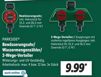 Lidl PARKSIDEⓇ Bewässerungsuhr/ Wassermengenzähler/ 2-Wege-Verteiler Angebot