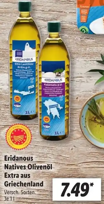 Lidl Eridanous Natives Olivenöl Natives Olivenöl Extra aus Griechenland Angebot