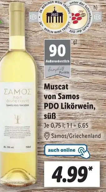 Lidl Muscat von Samos PDO Likörwein, Angebot