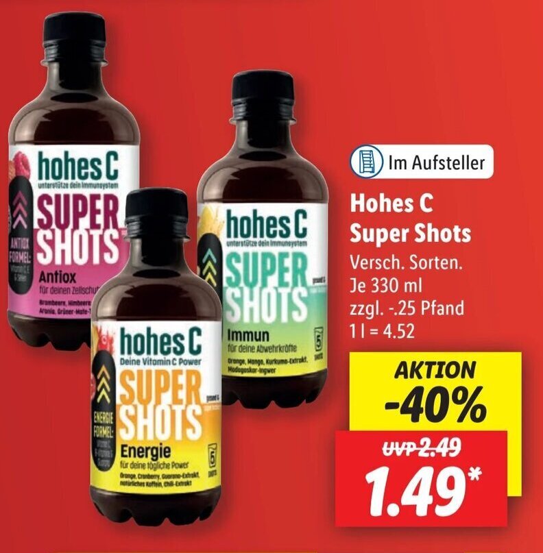 hohes C SUPER! SHOTS 330ml Angebot bei Lidl