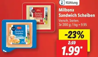 Lidl Milbona Sandwich Scheiben 200g Angebot