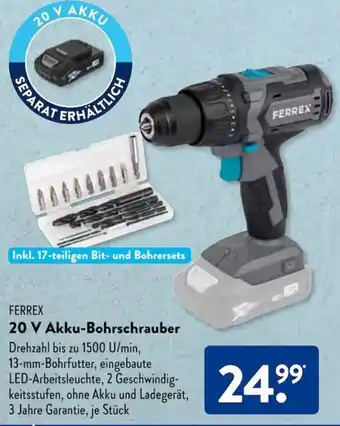 Aldi Süd FERREX 20 V Akku-Bohrschrauber Angebot