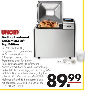 Handelshof Unold Brotbackautomat Backmesiter Top Edition Angebot