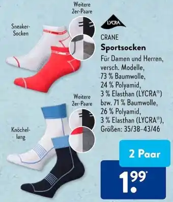 Aldi Süd CRANE Sportsocken Angebot