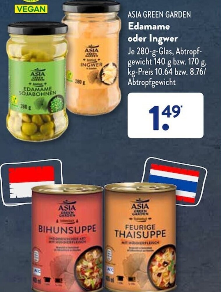 EDAMAME oder Ingwer 280g Glas Angebot bei Aldi Süd