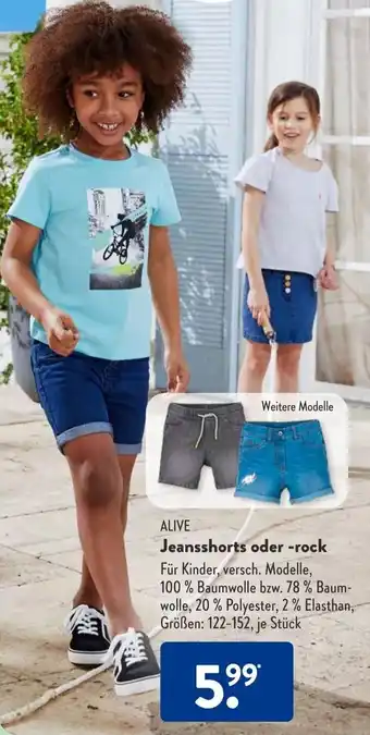 Aldi Süd Jeansshorts oder -rock Angebot