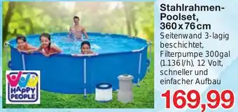 Jawoll Stahlrahmen-Poolset, 360 x 76 cm Seitenwand 3-lagig Angebot